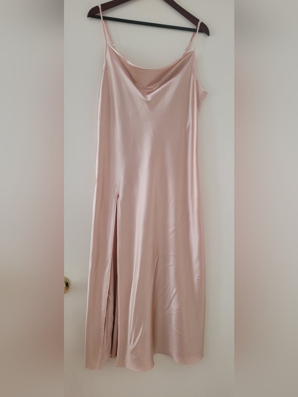 Silk A-Line Maxi Dress in Blush Pink - Picture 2 of 2